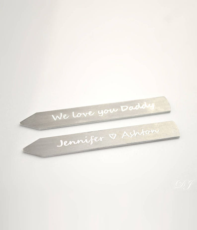 Valentines day gift from wife Actual handwriting stay Best Man Gift Suit and Tie Tuxedo Collar Custom Mens Collar Stays Personalized Stay