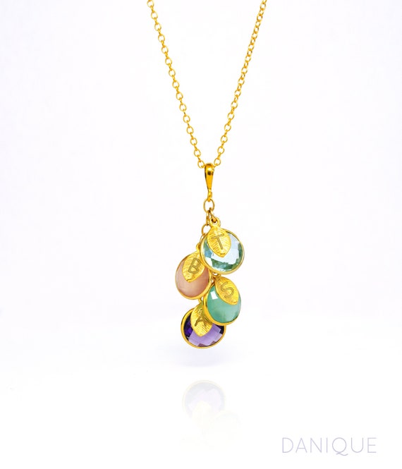 Custom Made with 3 Initials! 18k Yellow Gold Plated Tree Necklace with Sterling Silver Initial Birds Custom Made with 3 Initials! 18k Yellow Gold Plated Tree Necklace with Sterling Silver Initial Birds