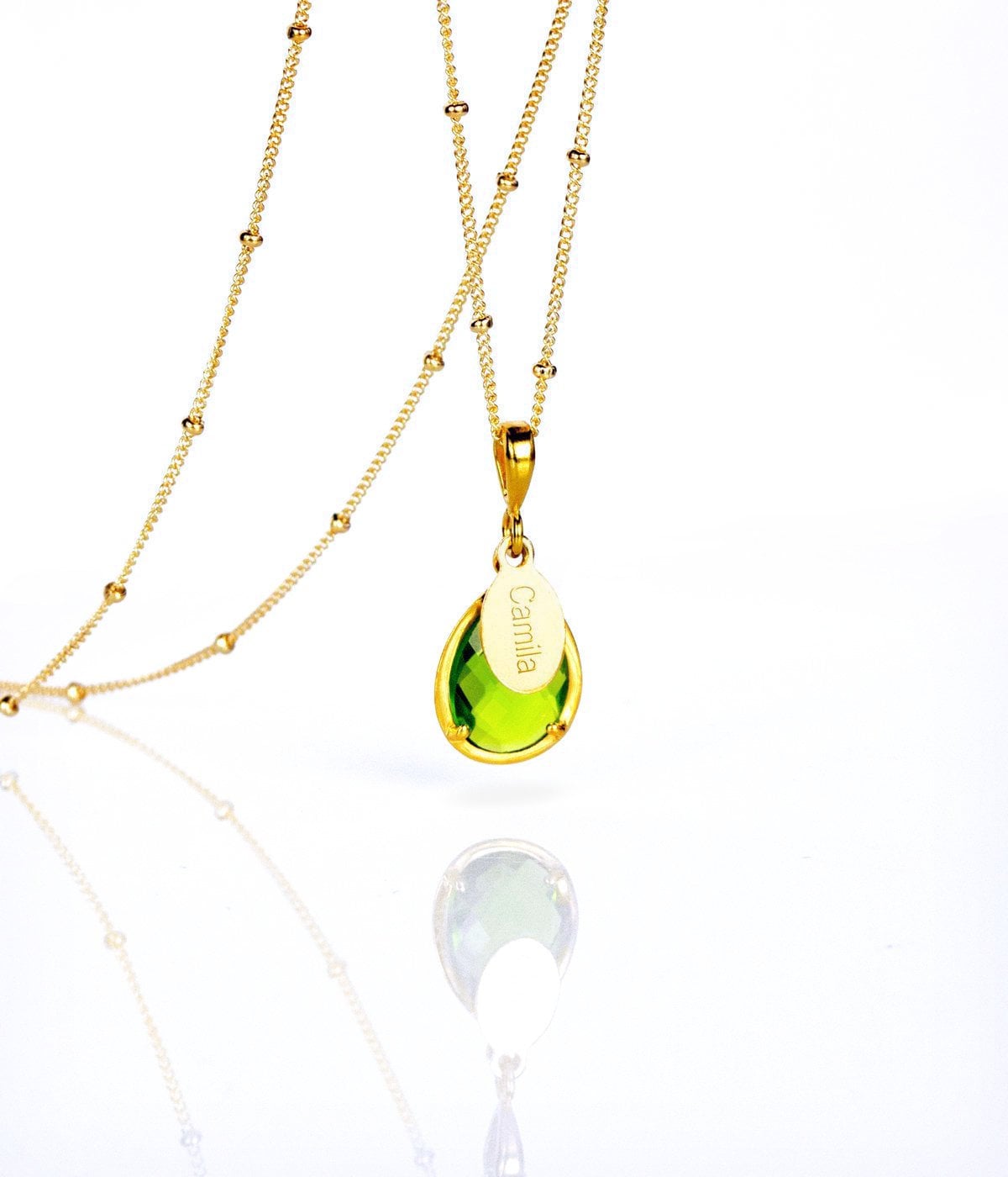 August Birthstone Necklace With 