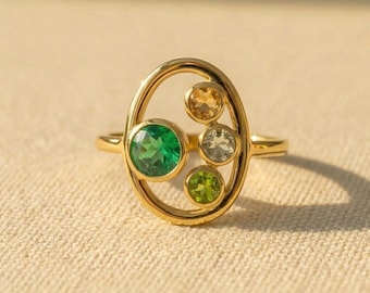 Custom Birthstone Ring for Mom, Mom Ring with Kids Birthstones, Personalized Family Ring, Gold or Silver Mother Jewelry Gift for mama