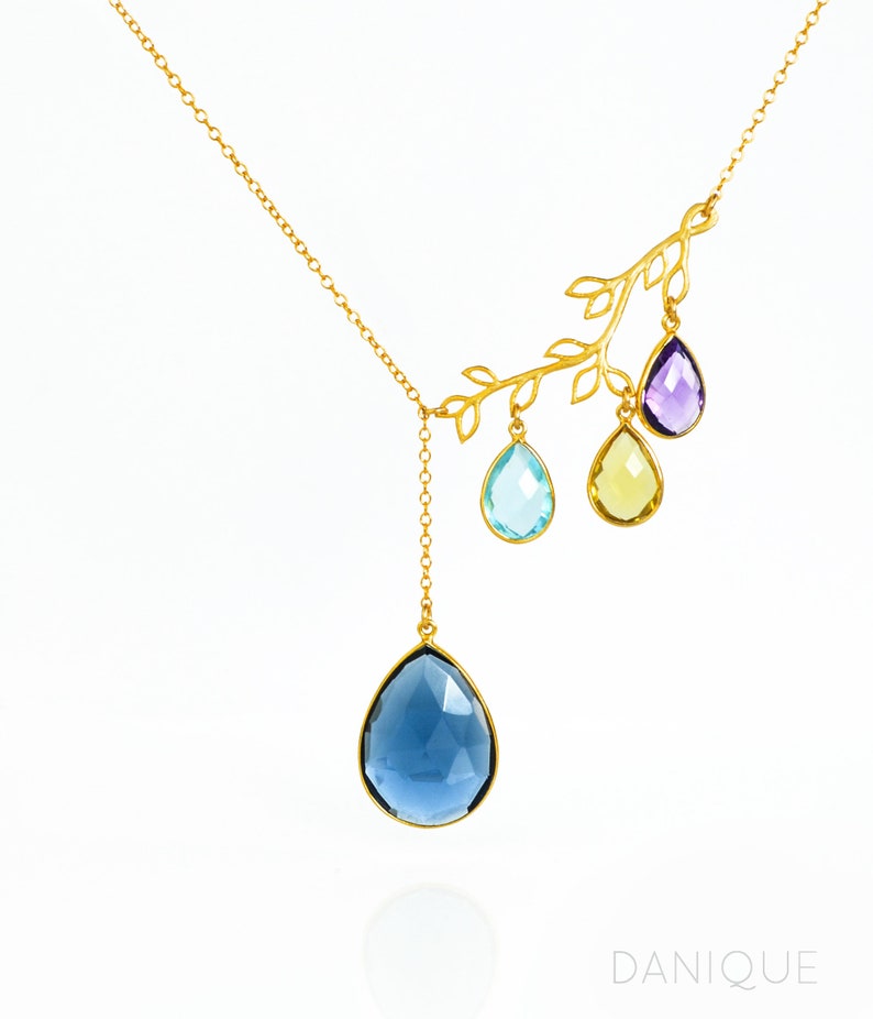 personalized family birthstone necklace