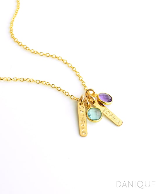 Mother's Family Birthstone Short 16mm Bar 18 Mother's Family Birthstone Short 16mm Bar 18