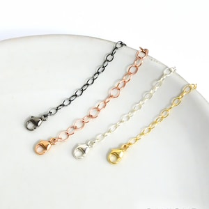 Necklace Extender, Add Length to Necklace or Bracelet, Custom Necklace Extender Silver, Gold, Rose Gold, Blackened Silver, Up to 6 inches