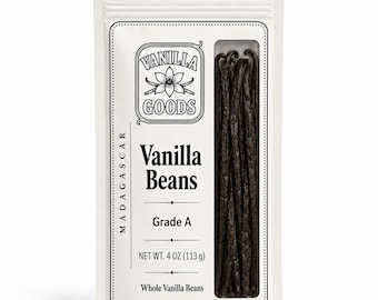 Madagascar Bourbon Vanilla Beans Grade A - 4 oz Bulk Bag - Gourmet Beans for Baking, Ice Cream & Creme Brulee