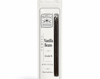Tahitian Vanilla Beans Grade B - 5 Whole Vanilla Pods - Extract Grade Beans for Homemade Vanilla Extract & Baking
