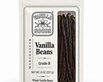 Madagascar Bourbon Vanilla Beans Grade B - 8 oz Bulk Bag - Extract Grade Beans for Homemade Vanilla Extract & Baking