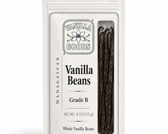 Madagascar Bourbon Vanilla Beans Grade B - 4 oz Bulk Bag - Extract Grade Beans for Homemade Vanilla Extract & Baking