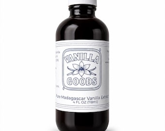 Pure Madagascar Bourbon Vanilla Extract 4 fl oz - Single-Origin, Made with Real Vanilla Beans for Baking, Coffee & Desserts