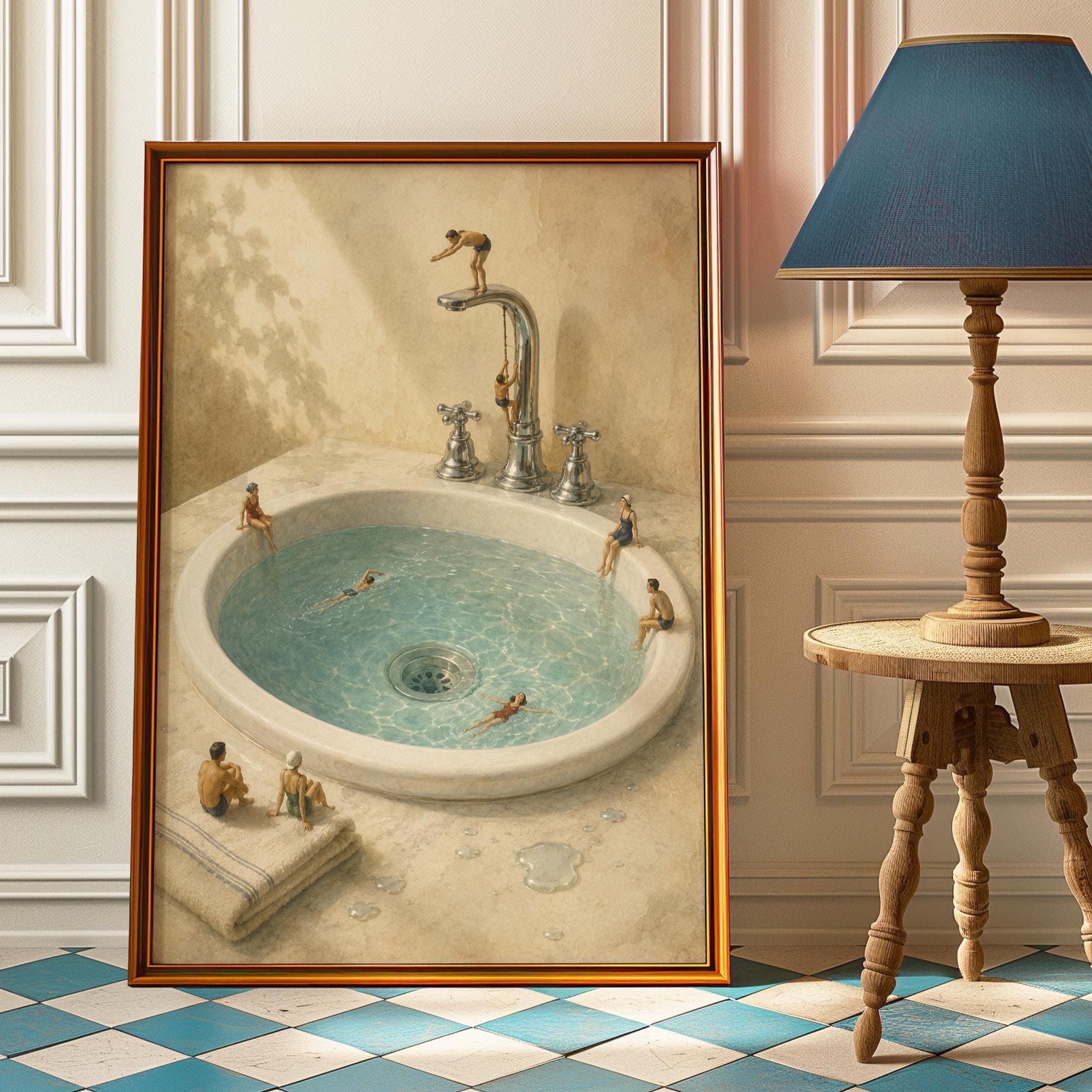 プリントアート Wash basin 絵画 額付き インテリア Bathroom Sink Art - Etsy