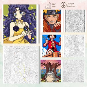 Anime Cartoons Mystery Color By Number Book: 70 Pages (PDF Download)