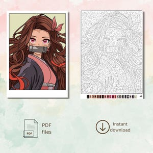 Anime Cartoons Mystery Color By Number Book: 70 Pages (PDF Download)