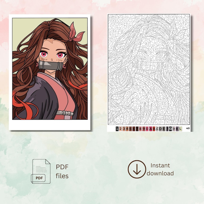 Anime Cartoons Mystery Color By Number Book: 70 Pages (PDF Download)