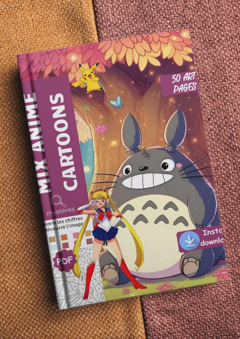 Anime Cartoons Mystery Color By Number Book: 70 Pages (PDF Download)