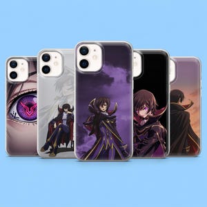 Capa para celular Code Geass com estampa do Lelouch, compatível com iPhone 17 Pro, 16, 15, 14, 13, 12, Samsung S26, S25, S24, S23, A57, A17, A37, Pixel 11 e 10 Pro.
