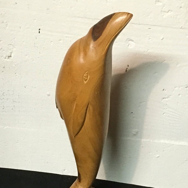 Carved Dolphin, Folk Art, Wooden Dolphin, Ocean Carving, Dolphin Decor, Sealife Display, Ocean Decor, Handmade Dolphin, Dolphin Sculpture