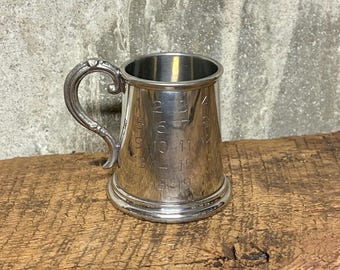 Sheffeld Pewter Baby Cup, Made in England, Child Pewter Cup, Toddler Cup, Baby Gift, Alphabet Cup, Number Cup