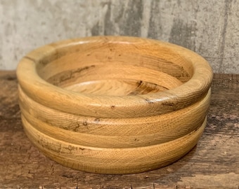 Cuenco de madera rubia torneada, cuenco pesado para frutos secos/dulces, artículos de bar