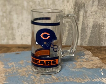 Chicago Bears, NFL Mug, Bears Mug, Sports Glass, Beer Mug, Man Cave Gift, Chicago Bears Mug, Chicago Sports, Dad Gift, Husband Gift