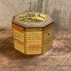 Vintage Biscuit Tin, British Tinplate, Vintage Tin, Candy Tin, Vintage Lithograph, English Tin, Vintage Tin Decor, Made in England