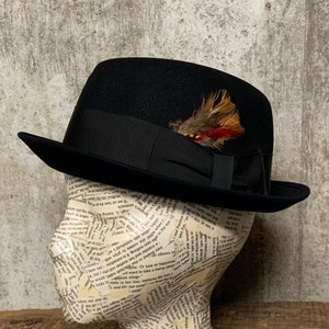 Dobbs Fifth Ave Hat, Dobbs New York, Small Fedora, High-end Mans Hat, Fur Mohair Hat, Black Fedora, Black Grosgrain Band, Mans Hat, MCM Hat