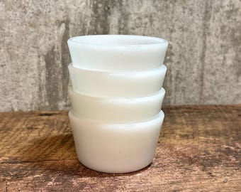 Glasbake Dessert Dishes, Custard Dishes, Ice Cream Dish, Pudding Cup, Milkglass Ramekin, Dessert Cups, White Glassware, Retro Dining