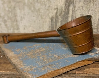 Copper Ladle, Water Dipper, Soup Ladle, Colonial Decor, Vintage Ladle, Farmhouse Kitchen, Country Kitchen, Soup Kitchen Ladle, Rustic Ladle