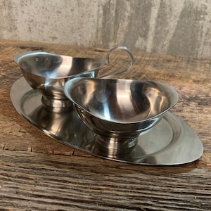 Dolphin Creamer & Sugar Bowl Set, Silver Creamer, Tea Set, Coffee Service, Kitchenware, Coffee Bar Dishes, Made in Japan