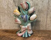 Tulip Doorstop, Cast Iron Door Stop, Tulip Bouquet, Cast Tulips,Kitchen Decor,Floral Decor,Country Kitchen,Flower Door Stop,Cast Iron Tulips