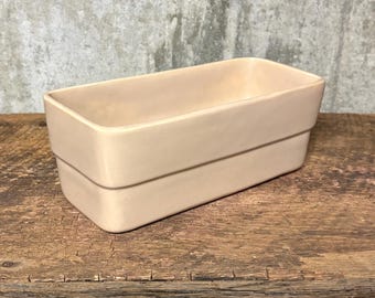 Haeger Pottery, Tan Planter, Haeger USA Planter, Farmhouse Kitchen, Tan Pottery Vase, Rectanger Planter, 70s Haeger Pottery