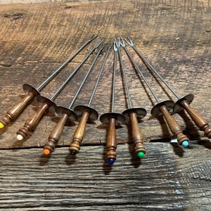 Retro Fondue Fork Set, Cheese Fondue, Fondue Fork Holder, Vintage Fondue Picks, Mod Fondue Set, Mid Century Modern, Sword Style Fork