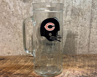 Chope en verre à bière Chicago Bears, verre sport à collectionner