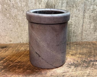 Soporte para utensilios de mármol, mármol gris púrpura, contenedor modernista, soporte para aparatos de cocina, Pier One vintage