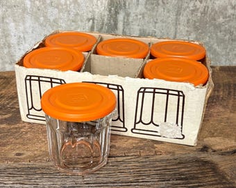 Luminarc France 500 ml Jars, The Working Glass, 14 oz Jars, Orange Lid Jars, Jelly Jars, Made in France, Storage Jars
