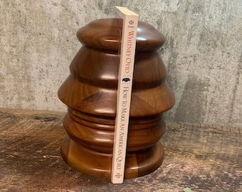 Turned Wood Bookends, Large Library Decor, Set of 2