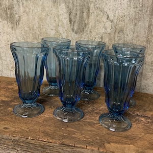 Milk Shake Glas, Blauw Milkshake Glas, Soda Shop Glas, Ice Cream Milkshake, pedestal Glas, Dessert Glas, Soda Fontein Glas, Milkshake