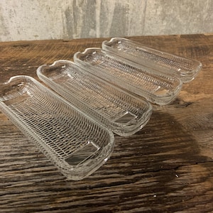 Corn Cob Dish, Glass Cob Dish, Pressed Glass Dish, Corn Holder, Corn Dish, Cob Holders, Corn on Cob Dish, Country Kitchen, Farmhouse Kitchen