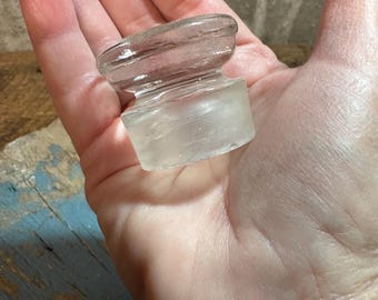 Tapón decantador de vidrio transparente soplado a mano, tapa ancha de botella estilo vintage