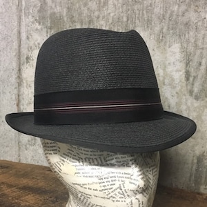 Straw Fedora, Knox New York Hat, Mens Hat, Vintage Fedora, Retro Mans Hat, Charcoal Hat, Mid Century Hat, Summer Fedora, Retro Hat