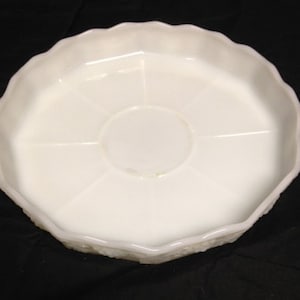 Vintage Milk Glass Dish, Appetizer dish, Round Milk Glass Dish, milk Glass Snack Tray