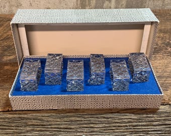 プレスガラス製ナプキンリング 6個セット、MCMフォーマルダイニング