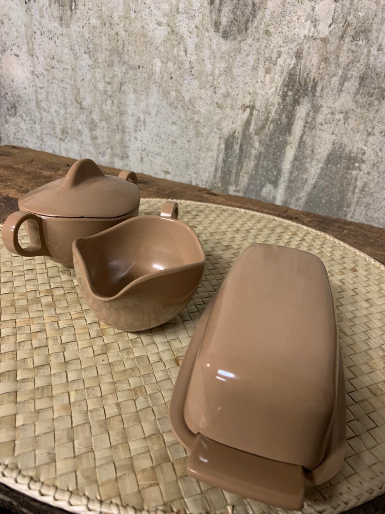 Brown Melmac Melmac Butter Dish Melmac Creamer Melmac Sugar Etsy