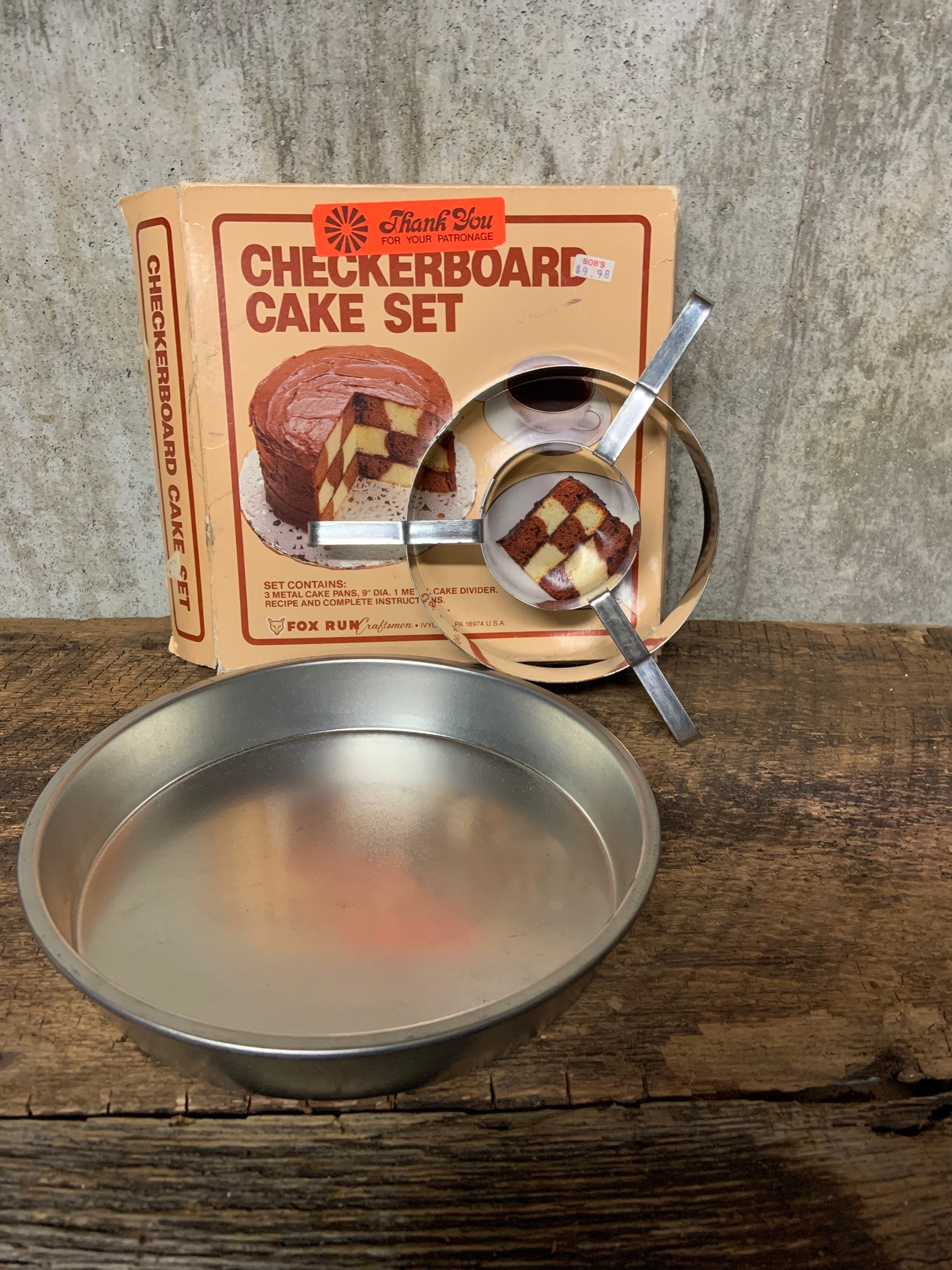 Checkerboard Cake Pans, Checkerboard Cake Set, Vintage Kitchenalia