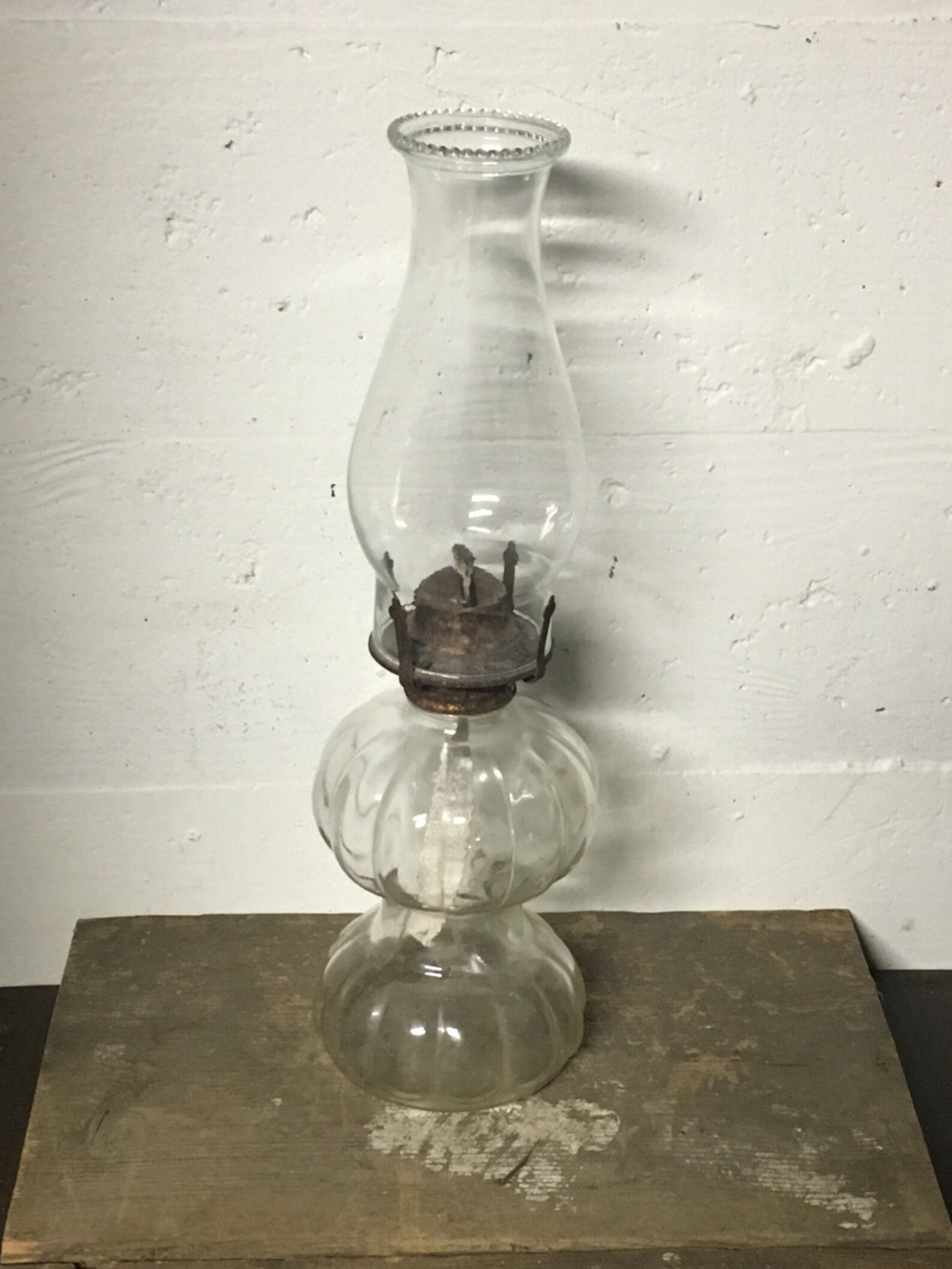 Vintage Oil Lamp Clear Liquid Candle Candle Wick Lamp Etsy