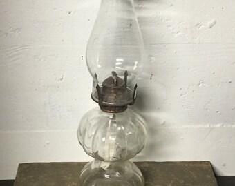Vintage helderglazen orkaanolielamp, boerderijdecor (16 inch)