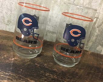 Vasos vintage de los Chicago Bears, 2 vasos coleccionables, vasos de Monsters of the Midway, vasos de fútbol americano de la NFL