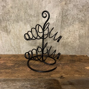 Spiral Wine Rack, Cast Iron Rack, Metal Wine Holder, Wine Storage, 4 Wine Bottle Rack, Wire Wine Holder, Bent Wire Rack, Coiled Wine Holder