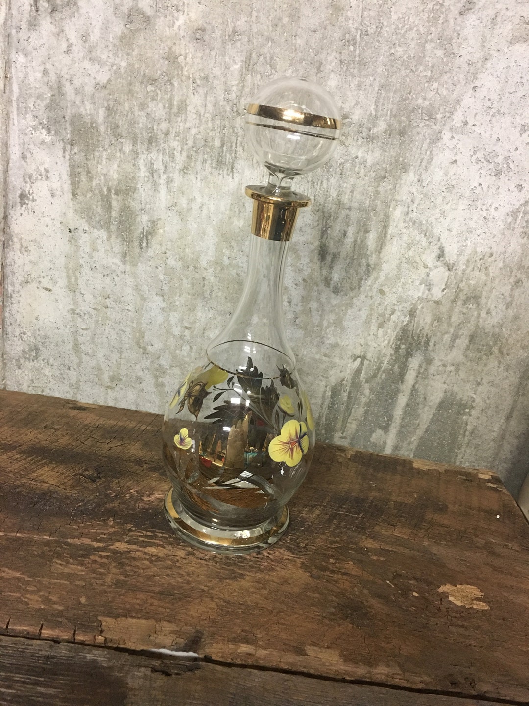 Handpainted Decanter Ball Stopper Decanter Wine Decanter Etsy