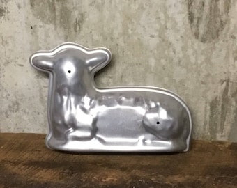 Molde vintage de aluminio para pastel de cordero, decoración de Pascua