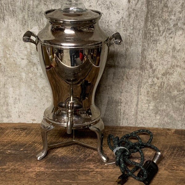 Antique Coffee Percolator, NonWorking Thermax, Landers, Frary & Clark, Tri Footed Percolator, Prop Percolator, Deco Percolator, Coffee Urn