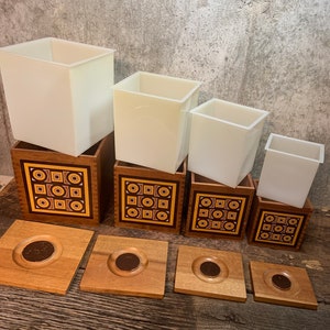 Siena Ware Canisters, Wood Canisters,Nesting Canisters,Flour Canister, Sugar Canister, Tea Canister, Coffee Canister, Kitchen Storage, Japan